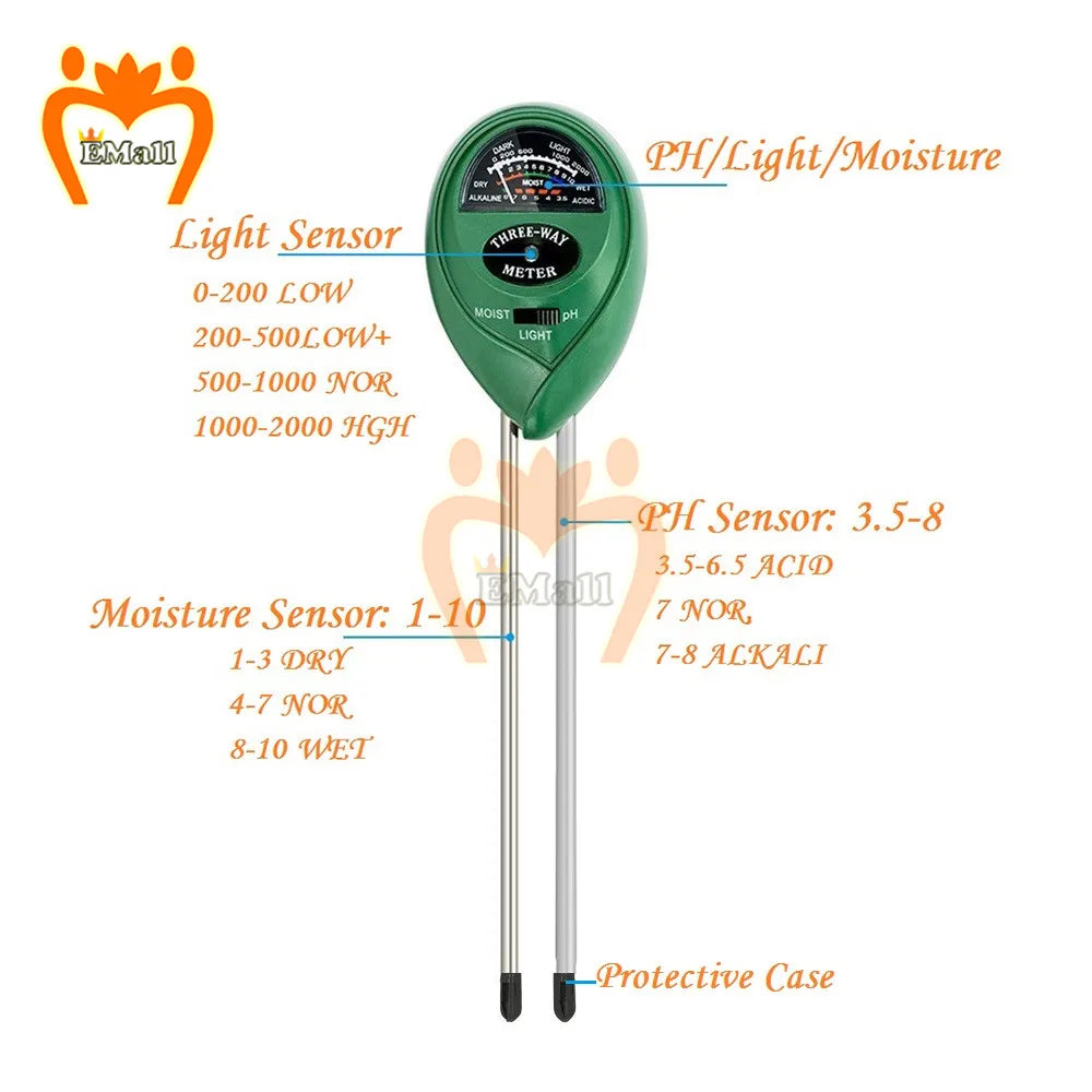 Soil Water Moisture Meter - 3 in 1