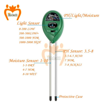 Soil Water Moisture Meter - 3 in 1