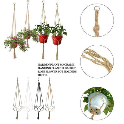 1pcs Braided Rope Hanging Basket