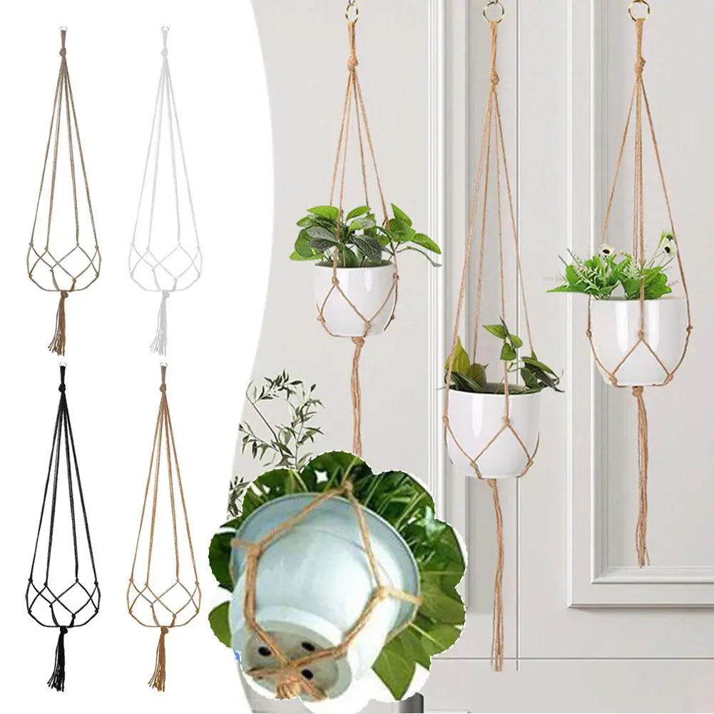 1pcs Braided Rope Hanging Basket