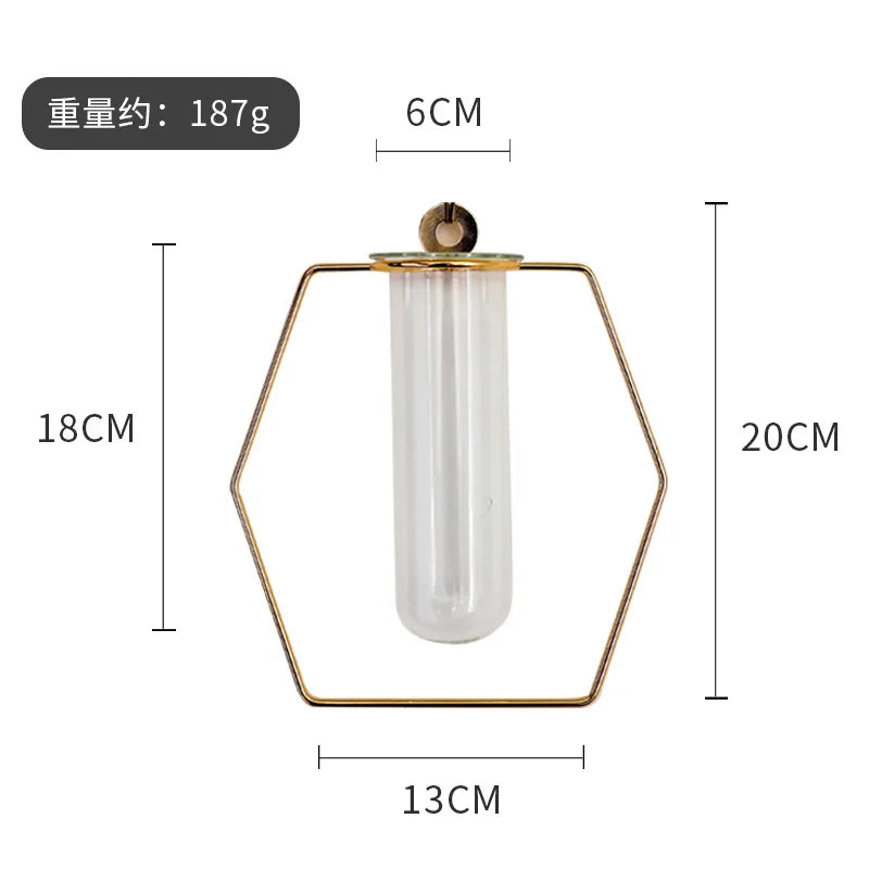 Wall Golden Glass Vase