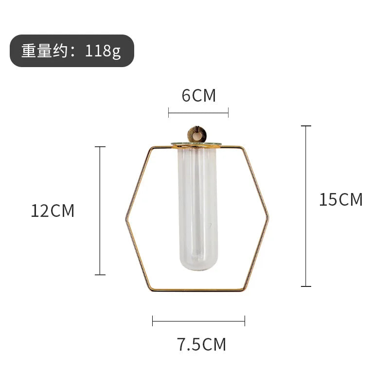 Wall Golden Glass Vase