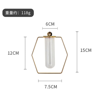 Wall Golden Glass Vase