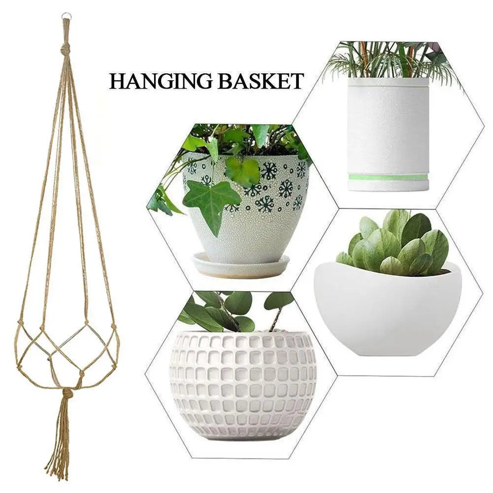 1pcs Braided Rope Hanging Basket