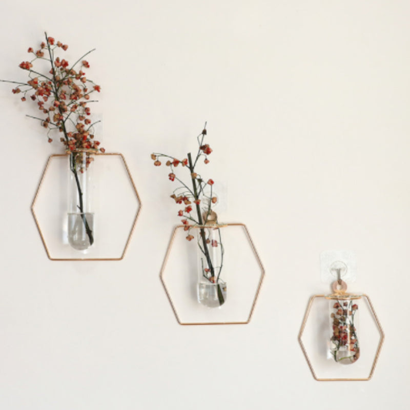 Wall Golden Glass Vase
