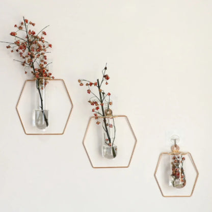 Wall Golden Glass Vase