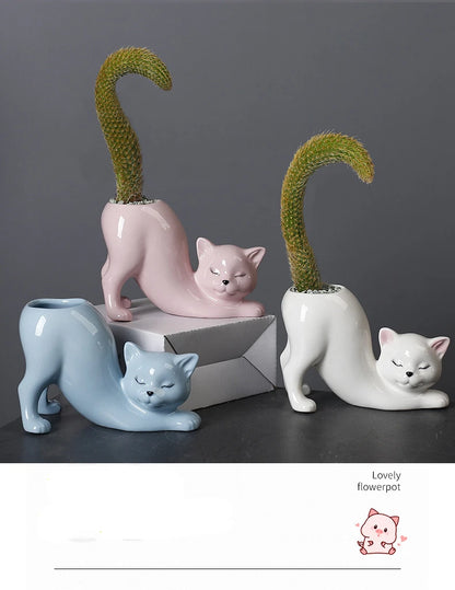 Cat Flower Pot