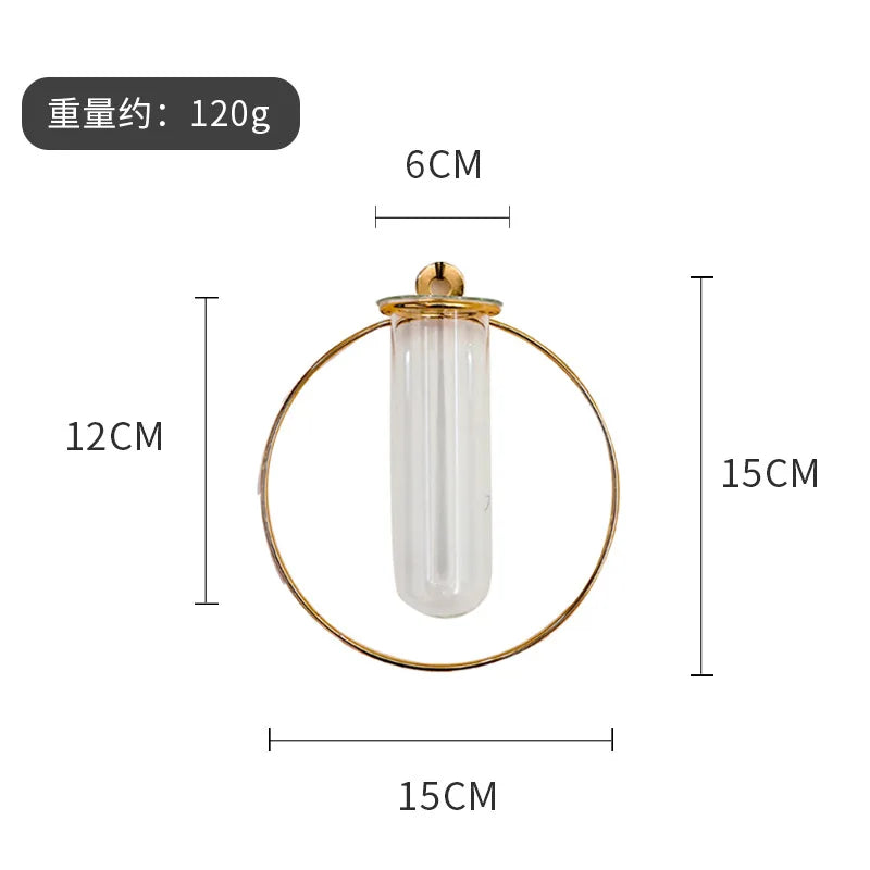 Wall Golden Glass Vase