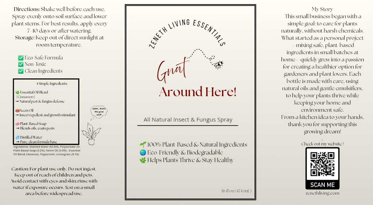 "Gnat Around Here" Indoor Plant Care Spray